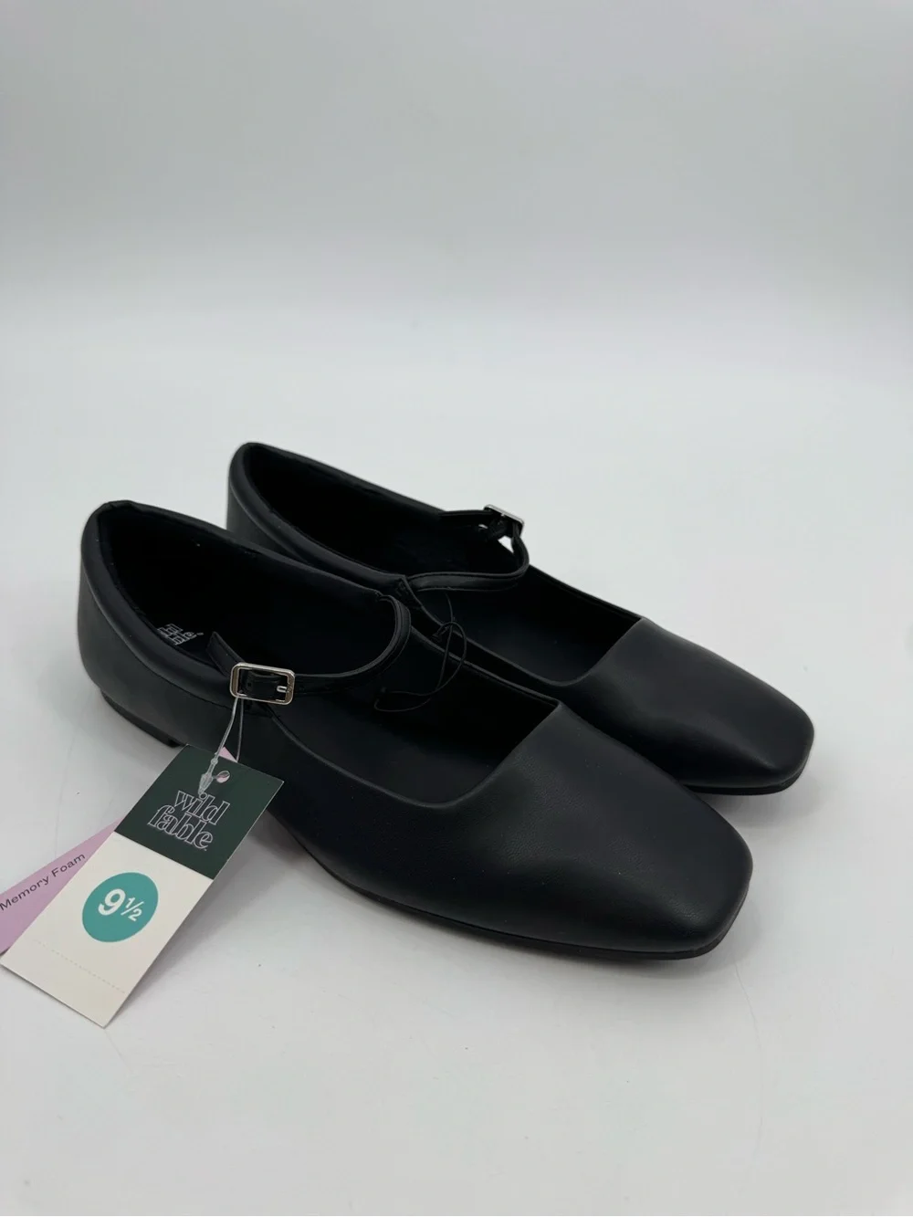 Wild Fable Black Faux Leather Elsa Mary Jane Ballet Flats Size 9.5